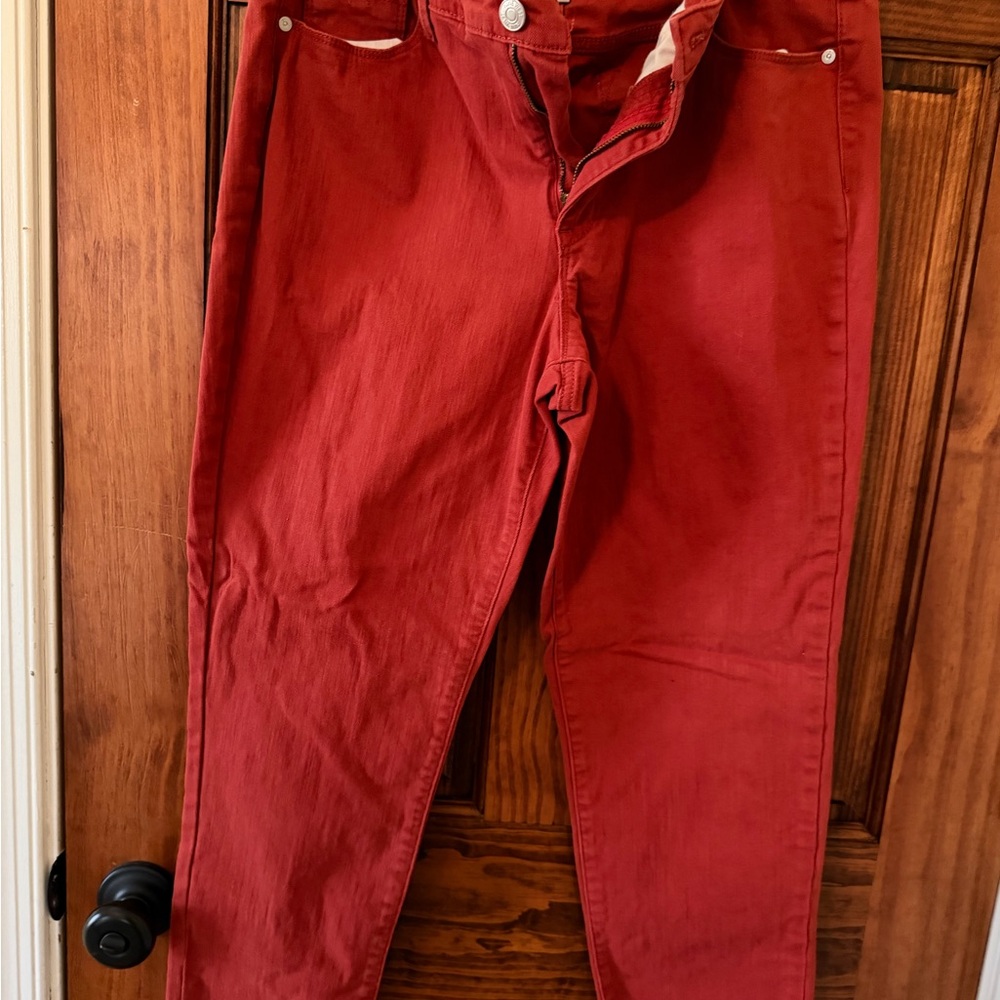 Nine West Red Gramercy Crop Jeans